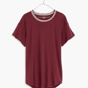 Madewell Short Sleeve Tee in Rich Burgundy